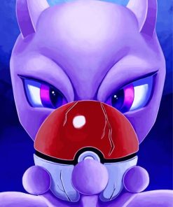 Cute Mewtwo Pokemon Paint By Numbers