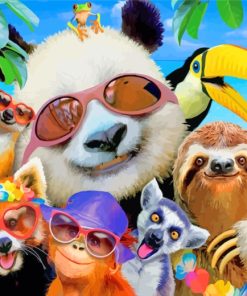 Monkeys and Pandas Paint By Numbers