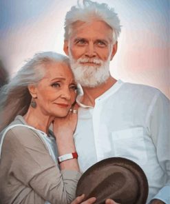 Old Couple Romantic Scene Paint By Numbers