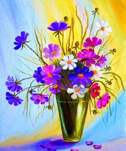 Cosmos Blooms in Vase Paint By Numbers