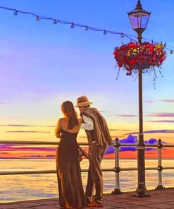 Romantic Beach Sunset Couple Paint By Numbers