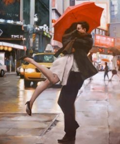 Romantic NYC Rain Couple Paint By Numbers
