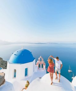 Romantic Santorini Greece Paint By Numbers