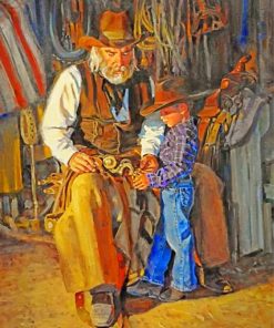 Cowboy and Grandpa Western Paint By Numbers