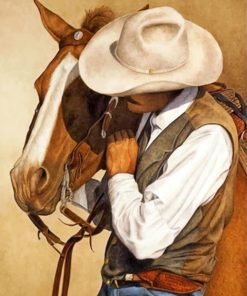 Western Cowboy and Horse Paint By Numbers