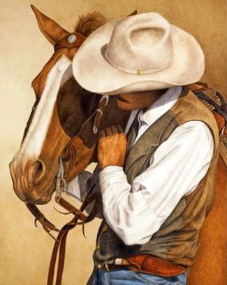 Western Cowboy and Horse Paint By Numbers