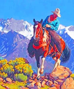 Western Cowboys in Mountain Scenery Paint By Numbers