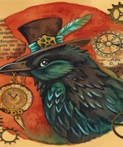 Steampunk Crow Birds Paint By Numbers