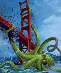 Golden Gate Bridge Cthulhu Fantasy Paint By Numbers