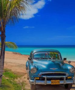 Cuba Vintage Blue Car Paint By Numbers
