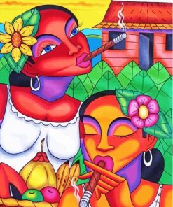 Cuban Woman Smoking Art Paint By Numbers