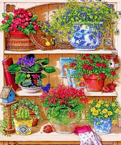 Floral Pottery Paint By Numbers