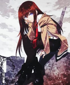 Kurisu Makise Anime Style Paint By Numbers