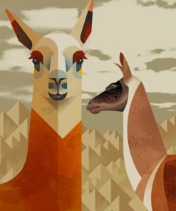 Cute Llama Pop Art Paint By Numbers