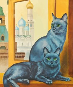 Russian Blue Kitten Paint By Numbers
