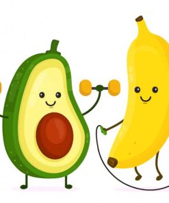 Avocado and Banana Fun Paint By Numbers