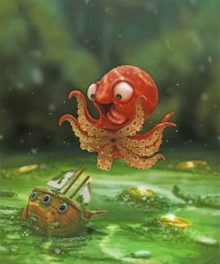 Cute Kraken Fantasy Paint By Numbers