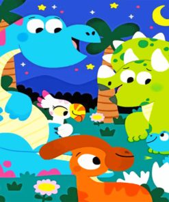 Easy Kids Dinosaur Paint By Numbers