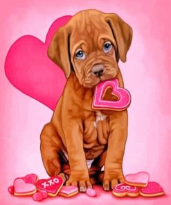 Cute Dogue De Bordeaux Paint By Numbers