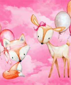 Cute Fox and Woman Paint By Numbers