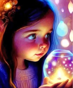 Girl and Lightning Bottle Craft Paint By Numbers