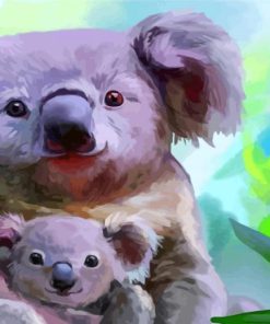 Cute Koala Family Paint By Numbers