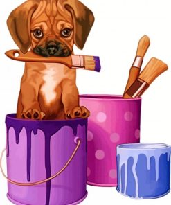 Cute Puppy Paint By Numbers