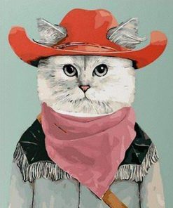Meowboy Cat Art Paint By Numbers