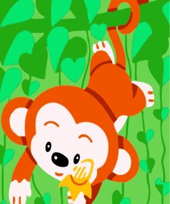Adorable Monkey Animals Paint By Numbers