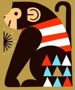 Cute Monkey Animal Paint By Numbers