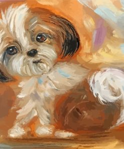 Cute Shih Tzu Animal Paint By Numbers