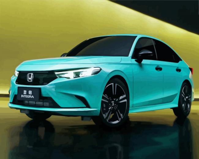 finalizing Honda Integra Cyan artwork