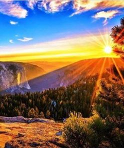 Golden Mountain Sunrise Paint By Numbers