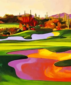 Desert Golf Course Scene Paint By Numbers