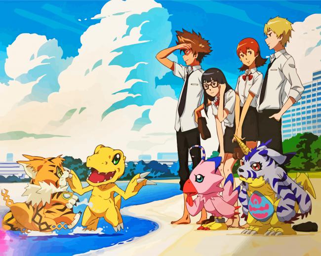 finalizing Digimon Adventure Paint By Numbers artwork