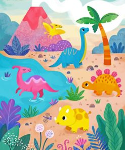 Easy Dinosaur Animals Paint By Numbers