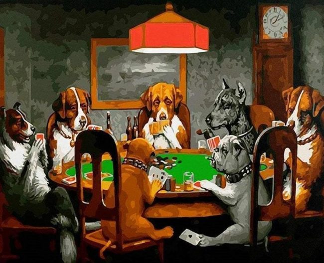 Dogs Playing Cards Paint By Numbers