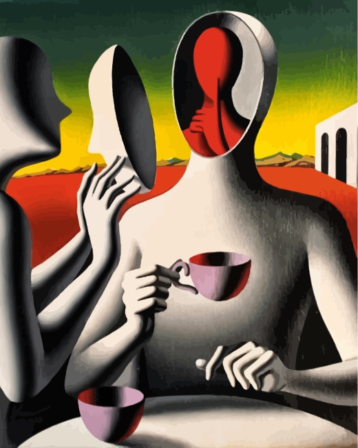 Finalizing the Cubism Inspired Artwork Painting