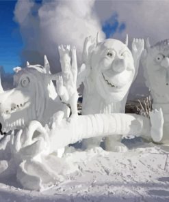 Snowy Dragon Festival Paint By Numbers