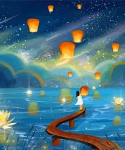 Golden Fantasy Moon Paint By Numbers