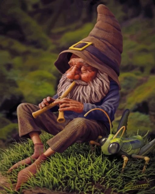 dwarf-man-palying-with-a-flute-paint-by-number