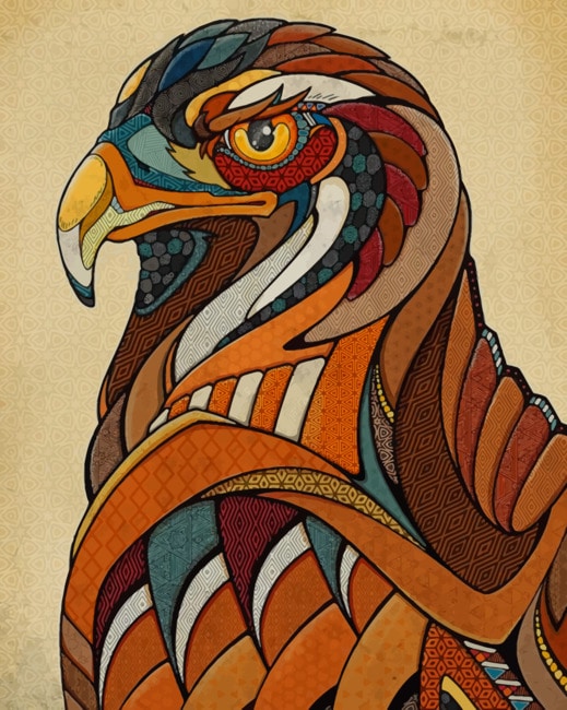 Finalized Eagle Bird Painting Image