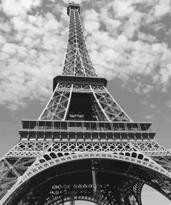 Black and White Eiffel Tower Paris Paint By Numbers