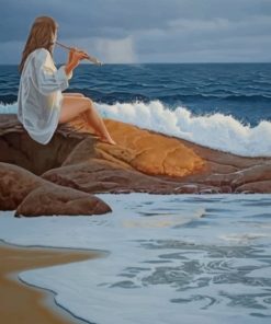 Lonely Beachside Woman Paint By Numbers