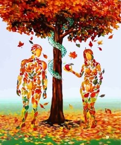 Eve and Adam Couple Landscape Paint By Numbers