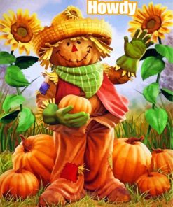 Autumn Scarecrow Sunflower Paint By Numbers