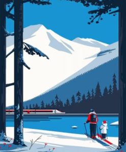 Family Skiing Adventure Paint By Numbers