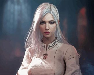 White Hair Fantasy Woman Paint By Numbers