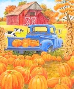 Autumn Farm Harvest Scene Paint By Numbers