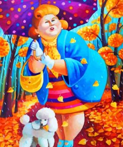Fat Lady and Her Puppy Paint By Numbers